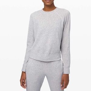 Lululemon Every Moment Crew Heathered Core Ultra Light Grey Size 2